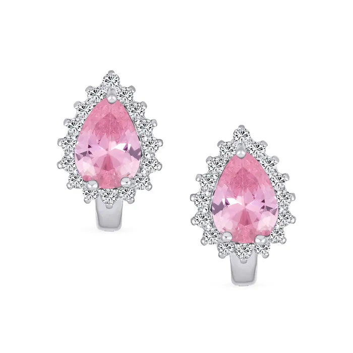 BlingJewelry Wholesale Earrings Timeless Bridal Elegance CZ Stud Earrings Vintage Teardrop Huggie Sterling Silver