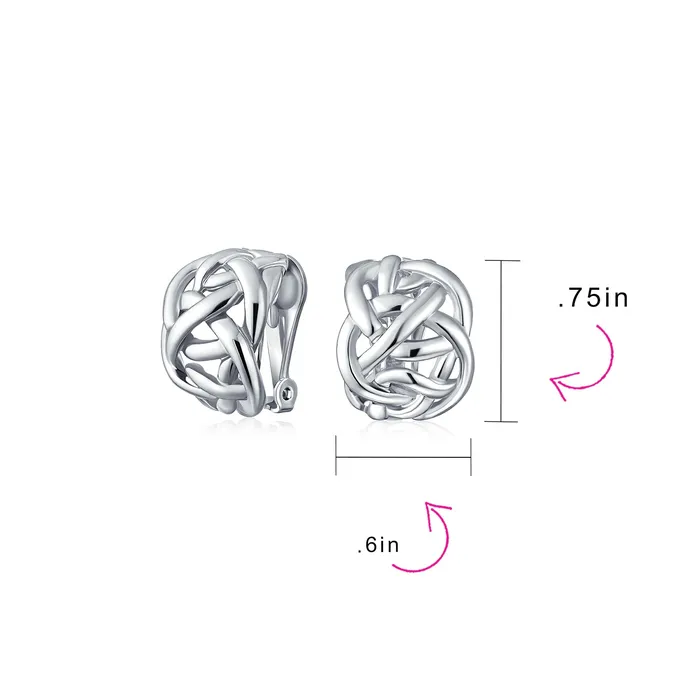 BlingJewelry Wholesale Fashion Celtic Love Knot ClipOn Earrings Silver Plated NonPierced Ears Earrings BlingJewelry Wholesale Fashion Celtic Love Knot ClipOn Earrings Silver Plated NonPierced Ears Earrings