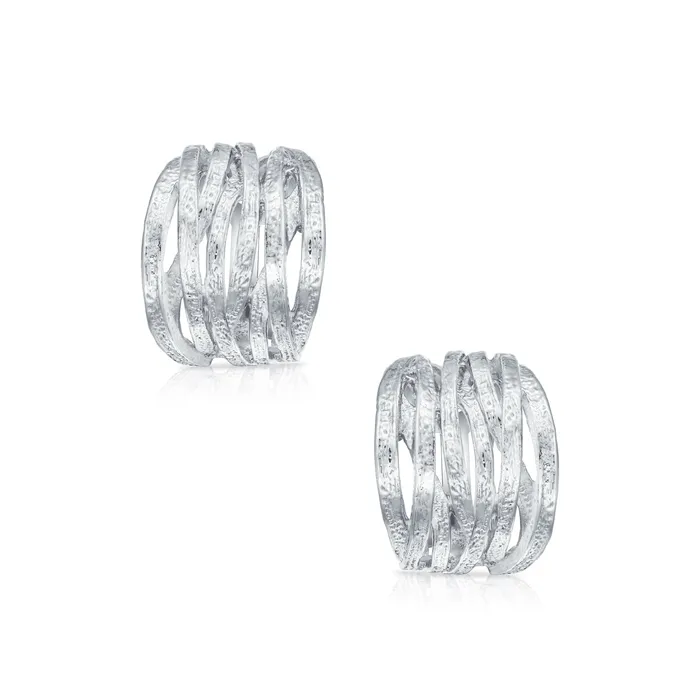 BlingJewelry Wholesale Fashion Criss Cross Basket Weave ClipOn Earrings Matte Silver Gold Plated Earrings BlingJewelry Wholesale Fashion Criss Cross Basket Weave ClipOn Earrings Matte Silver Gold Plated Earrings