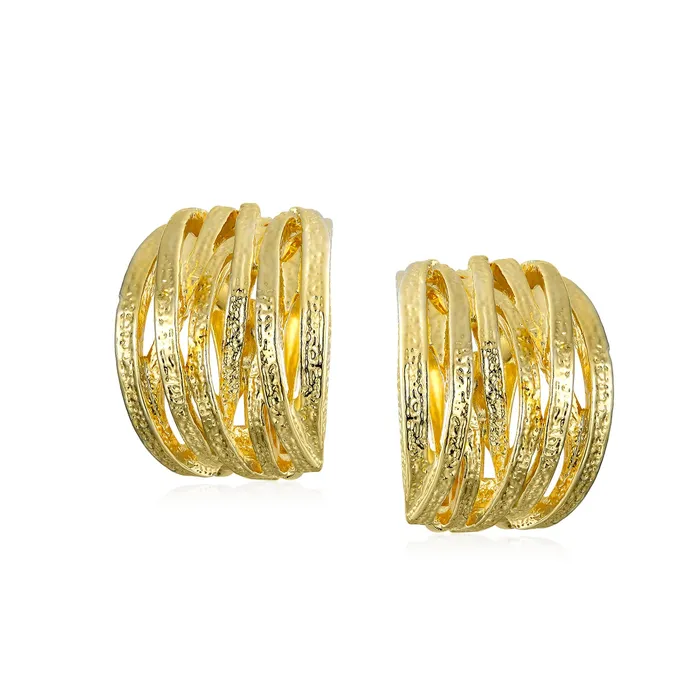 BlingJewelry Wholesale Fashion Criss Cross Basket Weave ClipOn Earrings Matte Silver Gold Plated Earrings BlingJewelry Wholesale Fashion Criss Cross Basket Weave ClipOn Earrings Matte Silver Gold Plated Earrings