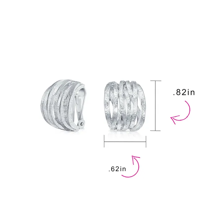 BlingJewelry Wholesale Fashion Criss Cross Basket Weave ClipOn Earrings Matte Silver Gold Plated Earrings BlingJewelry Wholesale Fashion Criss Cross Basket Weave ClipOn Earrings Matte Silver Gold Plated Earrings