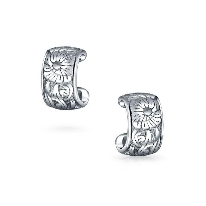 BlingJewelry Wholesale Flower Leaves Ear Cuff Cartilage Clip Wrap Helix Earrings in Sterling Silver Earrings BlingJewelry Wholesale Flower Leaves Ear Cuff Cartilage Clip Wrap Helix Earrings in Sterling Silver Earrings