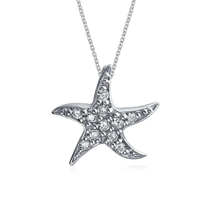 BlingJewelry Wholesale Necklaces Pave CZ Starfish Pendant Necklace Sterling Silver Nautical Beach Vacation Jewelry BlingJewelry Wholesale Necklaces Pave CZ Starfish Pendant Necklace Sterling Silver Nautical Beach Vacation Jewelry