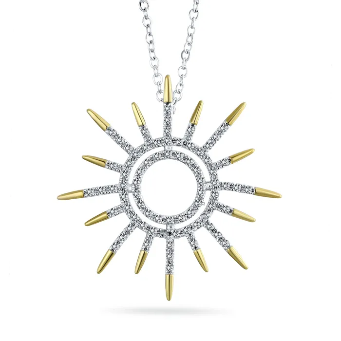 BlingJewelry Wholesale Necklaces Summer Flaming Sunshine Starburst Pendant Necklace 14K Gold Silver Plated Brass BlingJewelry Wholesale Necklaces Summer Flaming Sunshine Starburst Pendant Necklace 14K Gold Silver Plated Brass