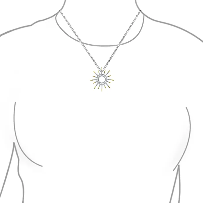 BlingJewelry Wholesale Necklaces Summer Flaming Sunshine Starburst Pendant Necklace 14K Gold Silver Plated Brass