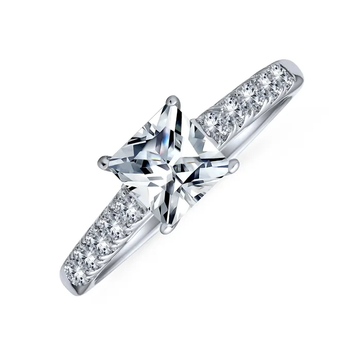 BlingJewelry Wholesale Rings Timeless Classic Princess Cut Solitaire Engagement Ring in Sterling Silver BlingJewelry Wholesale Rings Timeless Classic Princess Cut Solitaire Engagement Ring in Sterling Silver
