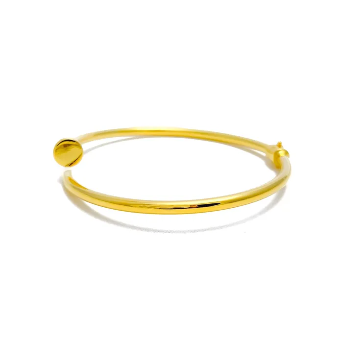Bracelets Andaaz Jewelers Gleaming Opulent 21k Gold Nail Bangle Bracelet