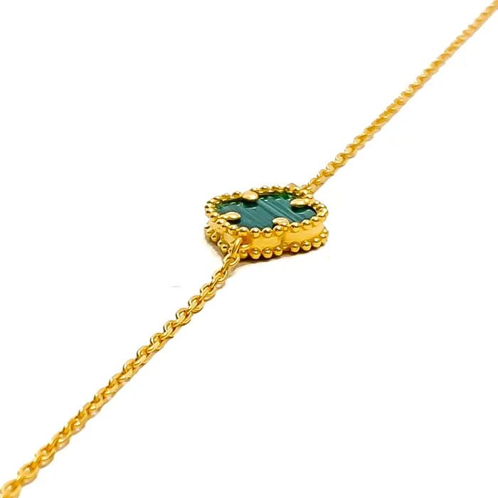 Bracelets Andaaz Jewelers Opulent Beautiful 21k Gold Clover Bracelet