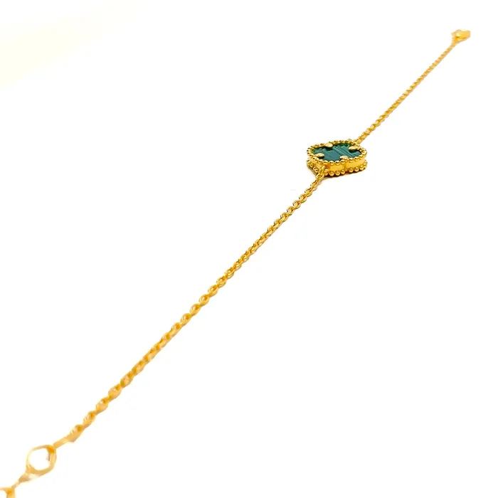 Bracelets Andaaz Jewelers Opulent Beautiful 21k Gold Clover Bracelet