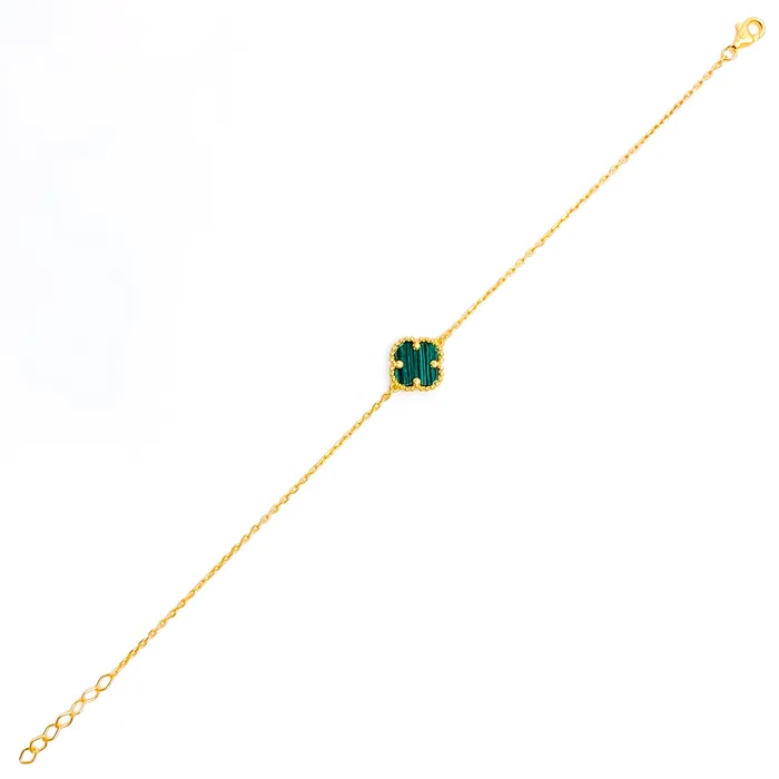 Bracelets Andaaz Jewelers Opulent Beautiful 21k Gold Clover Bracelet