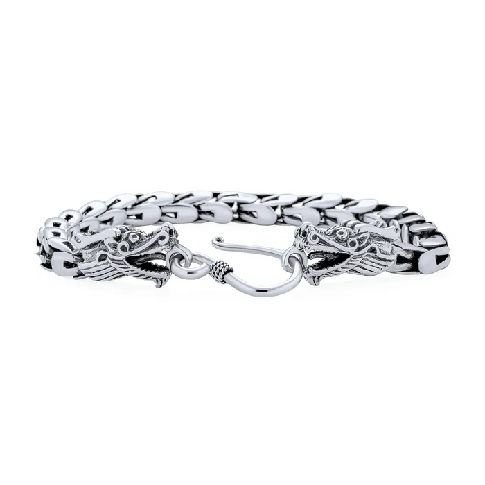 Bracelets BlingJewelry Wholesale Bali Handmade Dragon Scales Chain Link Bracelet Silver Men Bracelets BlingJewelry Wholesale Bali Handmade Dragon Scales Chain Link Bracelet Silver Men