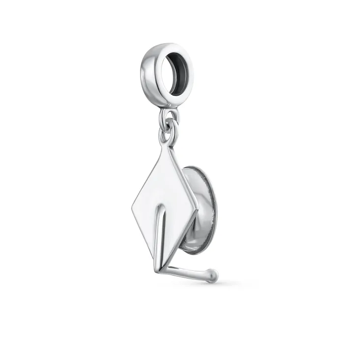 Bracelets BlingJewelry Wholesale Graduate Trencher Cap Dangle Charm Bead Sterling Silver for European Bracelet