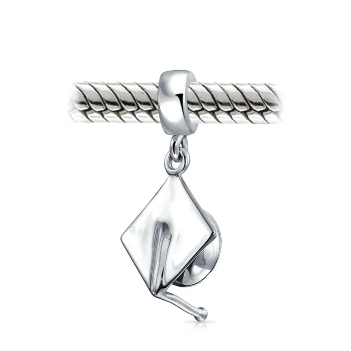 Bracelets BlingJewelry Wholesale Graduate Trencher Cap Dangle Charm Bead Sterling Silver for European Bracelet Bracelets BlingJewelry Wholesale Graduate Trencher Cap Dangle Charm Bead Sterling Silver for European Bracelet