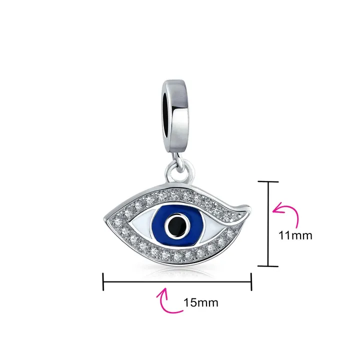 Bracelets BlingJewelry Wholesale Personalized Blue Evil Eye Dangle Charm Bead Crystal Amulet for European Bracelet Bracelets BlingJewelry Wholesale Personalized Blue Evil Eye Dangle Charm Bead Crystal Amulet for European Bracelet