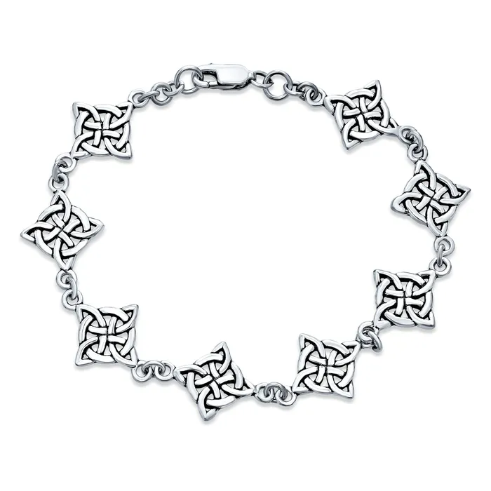 Bracelets BlingJewelry Wholesale Religious Chain Link Bracelet Celtic Triquetra Trinity Knot Sterling Silver Oxidized Bracelets BlingJewelry Wholesale Religious Chain Link Bracelet Celtic Triquetra Trinity Knot Sterling Silver Oxidized