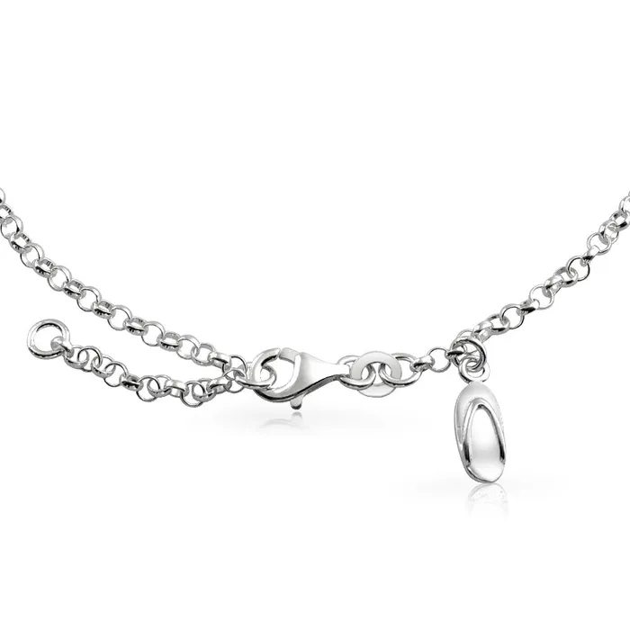 Bracelets BlingJewelry Wholesale Vacation Flip Flop Sandal Anklet Ankle Bracelet Sterling Silver 910 Inch