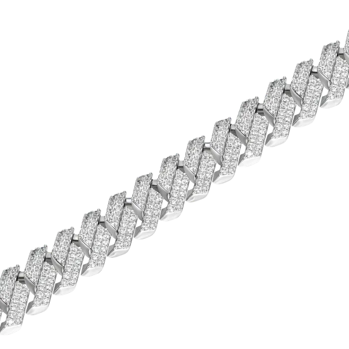 Bracelets Custom Round Cut Prong Cuban Link Name Bracelet Aporro Brand