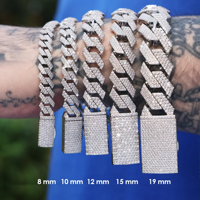 Bracelets Custom Round Cut Prong Cuban Link Name Bracelet Aporro Brand