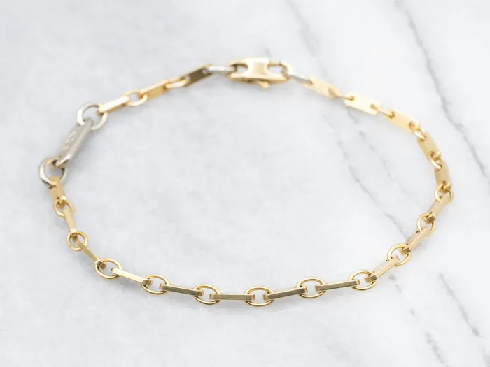 Bracelets Market Square Jewelers Two Tone Gold Kria Link Bracelet