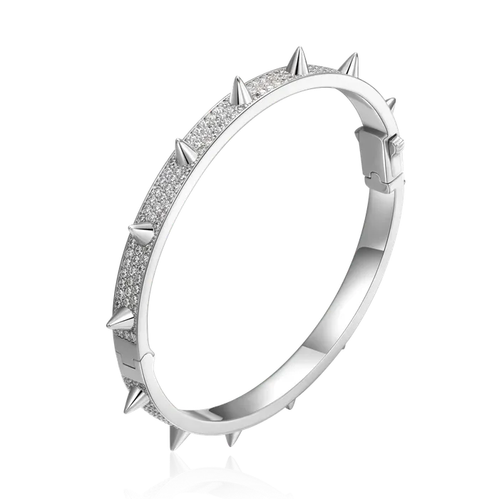 Bracelets Moissanite Spike Bangle Bracelet 7mm aporro