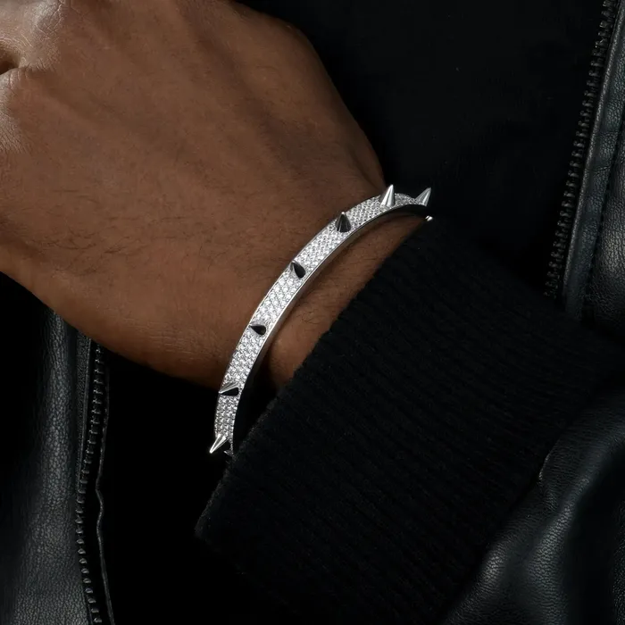 Bracelets Moissanite Spike Bangle Bracelet 7mm aporro