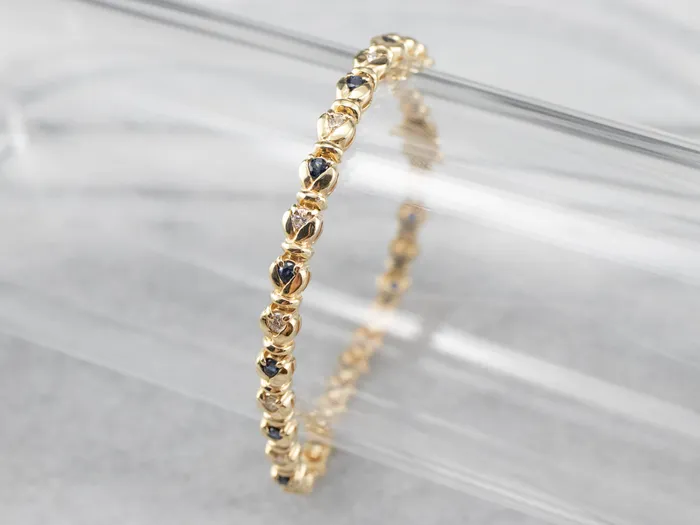 Bracelets MSJ Office Sapphire Diamond and Gold Bracelet