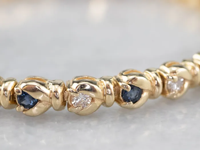 Bracelets MSJ Office Sapphire Diamond and Gold Bracelet Bracelets MSJ Office Sapphire Diamond and Gold Bracelet