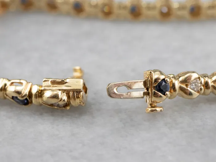 Bracelets MSJ Office Sapphire Diamond and Gold Bracelet Bracelets MSJ Office Sapphire Diamond and Gold Bracelet