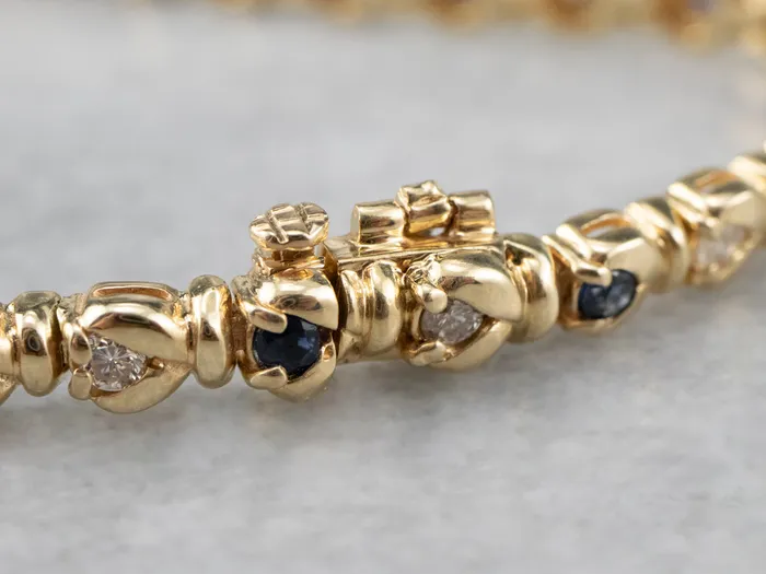 Bracelets MSJ Office Sapphire Diamond and Gold Bracelet Bracelets MSJ Office Sapphire Diamond and Gold Bracelet