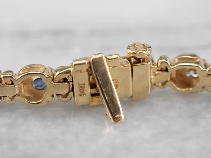Bracelets MSJ Office Sapphire Diamond and Gold Bracelet Bracelets MSJ Office Sapphire Diamond and Gold Bracelet
