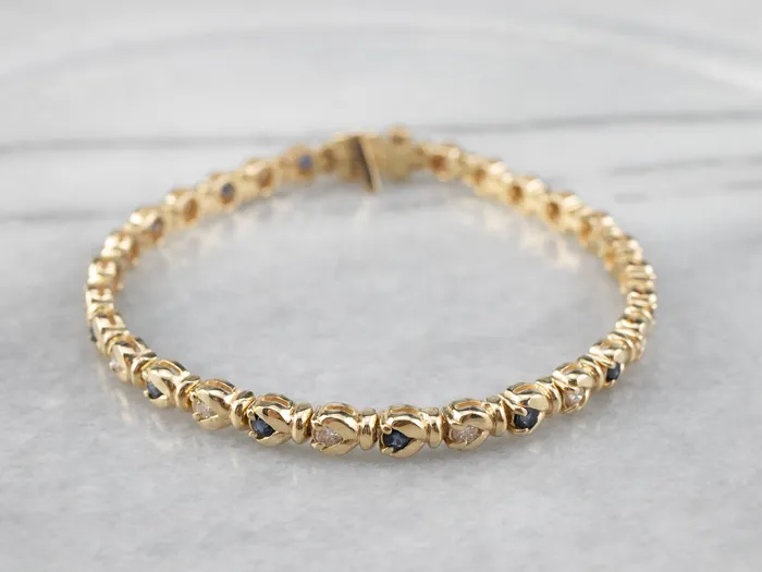 Bracelets MSJ Office Sapphire Diamond and Gold Bracelet Bracelets MSJ Office Sapphire Diamond and Gold Bracelet