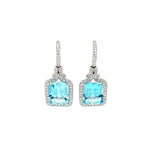 CH Collection Aquamarine Diamond Earrings Earrings