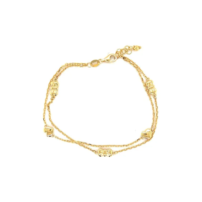 CH Collection Heart and Ribbon Yellow Gold Bracelet Bracelets