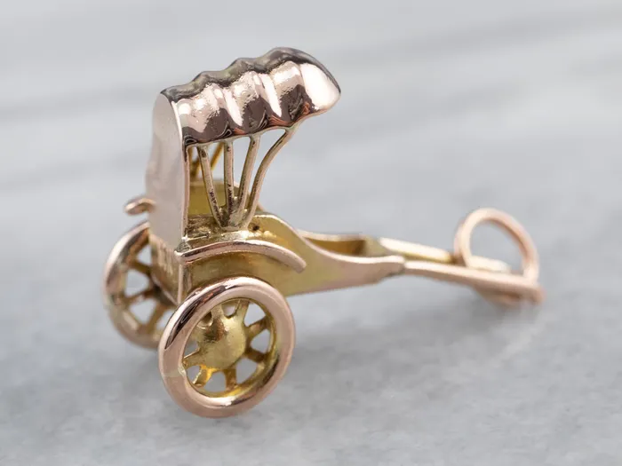 Charm Necklaces Market Square Jewelers Vintage Gold Rickshaw Charm Pendant Charm Necklaces Market Square Jewelers Vintage Gold Rickshaw Charm Pendant