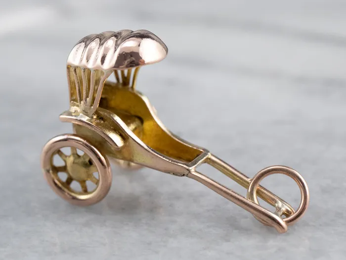 Charm Necklaces Market Square Jewelers Vintage Gold Rickshaw Charm Pendant Charm Necklaces Market Square Jewelers Vintage Gold Rickshaw Charm Pendant