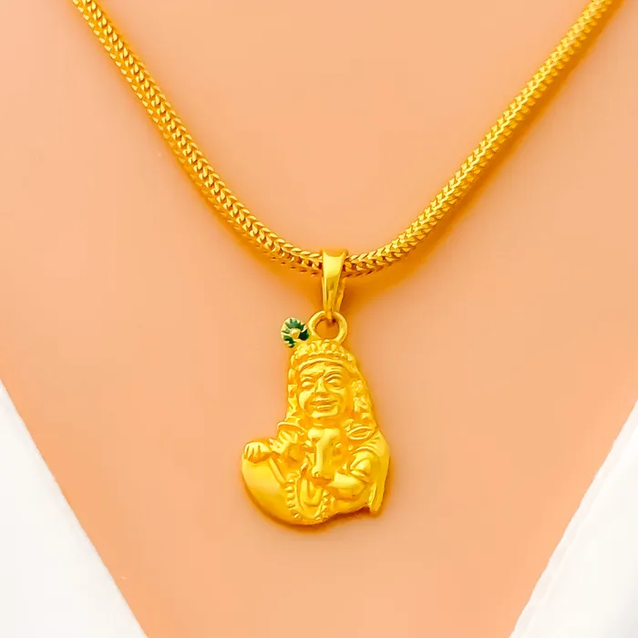 Charming Ethereal 22k Gold Krishna Pendant Andaaz Jewelers PreStyled Sets