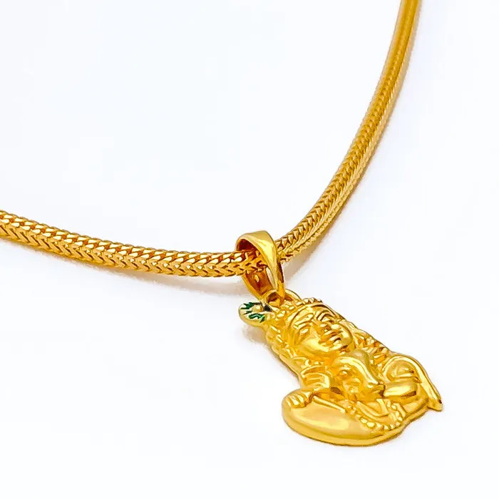 Charming Ethereal 22k Gold Krishna Pendant Andaaz Jewelers PreStyled Sets