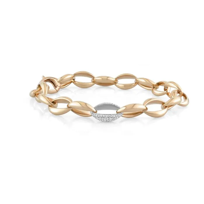 Classic Creations Bracelets 18kt High Polish Oval Diamond Bracelet