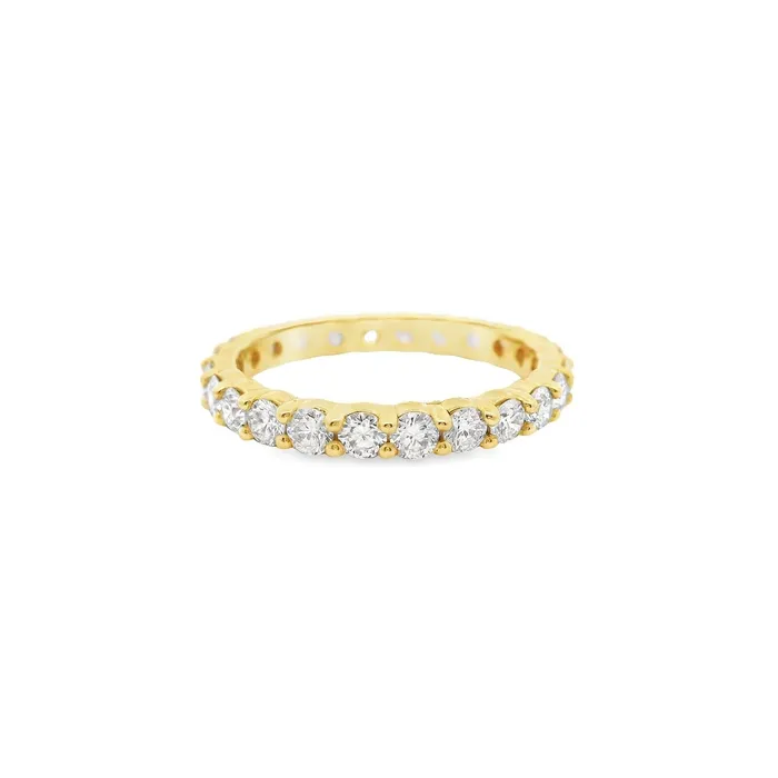 Classic Creations Rings 18kt Yellow Gold 24MM Shared Claw Diamond Eternity Band