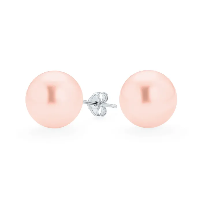 Classic Light Pink Drop Ball Earrings with Simulated Pearl in Sterling Silver BlingJewelry Wholesale Earrings Classic Light Pink Drop Ball Earrings with Simulated Pearl in Sterling Silver BlingJewelry Wholesale Earrings