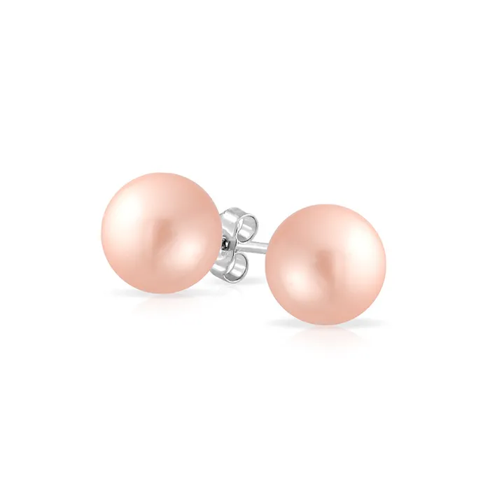 Classic Light Pink Drop Ball Earrings with Simulated Pearl in Sterling Silver BlingJewelry Wholesale Earrings Classic Light Pink Drop Ball Earrings with Simulated Pearl in Sterling Silver BlingJewelry Wholesale Earrings