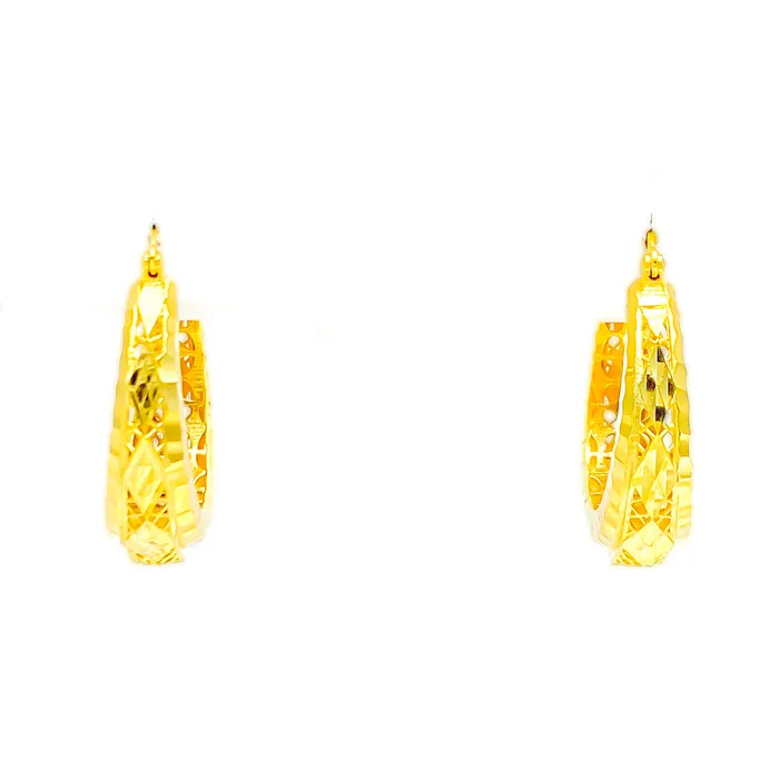 Earrings Andaaz Jewelers Imperial Reflective 22k Gold Hoop Earrings