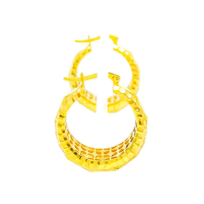 Earrings Andaaz Jewelers Imperial Reflective 22k Gold Hoop Earrings