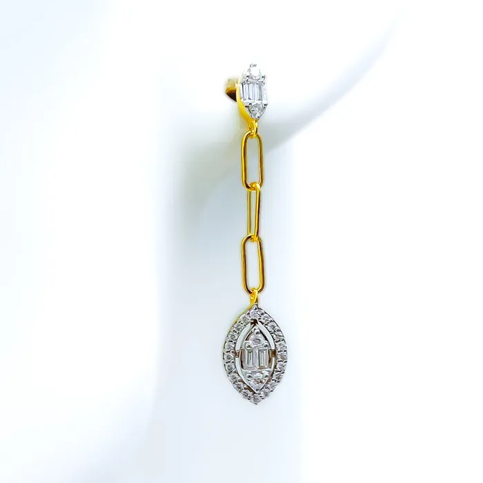 Earrings Andaaz Jewelers Majestic Marquise Diamond 18k Gold Hanging Earrings