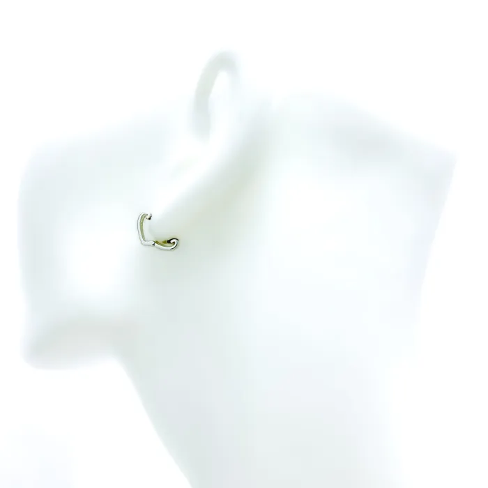 Earrings Andaaz Jewelers Unique Heart Shaped 18K Gold Diamond Bali Earrings