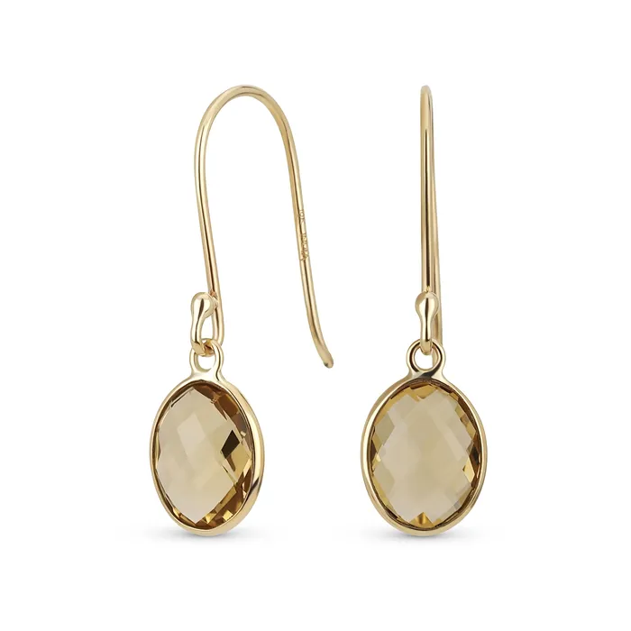 Earrings BlingJewelry Wholesale Genuine 10K Gold Aquamarine Dangle Earrings with Faceted Briolette Gemstone