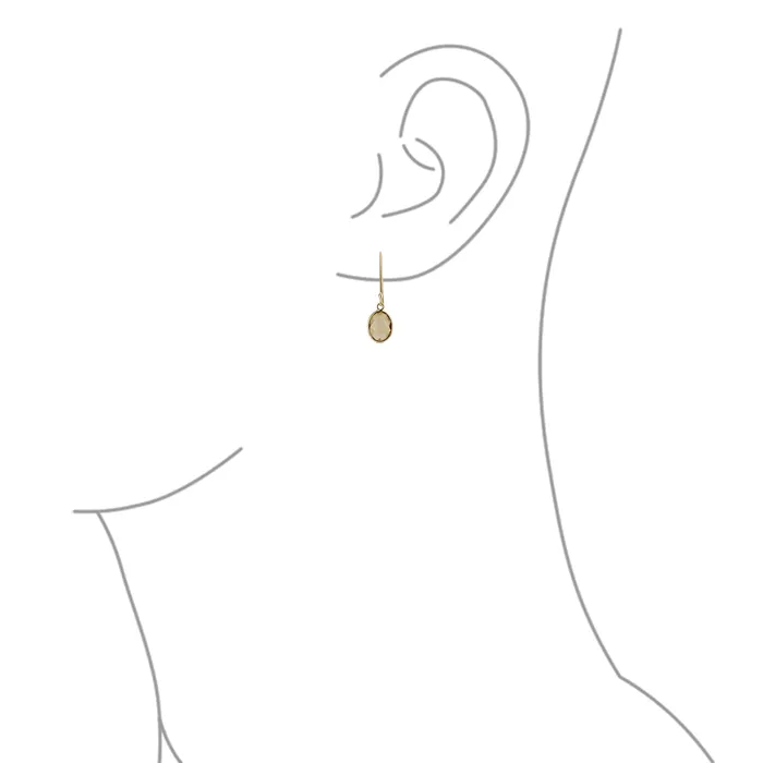Earrings BlingJewelry Wholesale Genuine 10K Gold Aquamarine Dangle Earrings with Faceted Briolette Gemstone