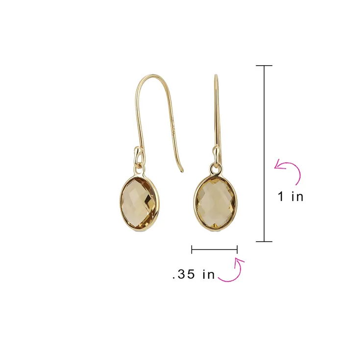 Earrings BlingJewelry Wholesale Genuine 10K Gold Aquamarine Dangle Earrings with Faceted Briolette Gemstone