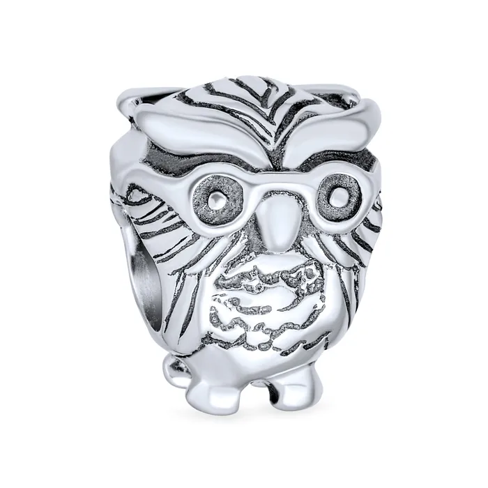 Earrings BlingJewelry Wholesale Wise Graduate Owl Bird Charm Bead for Students in Oxidized Sterling Silver Earrings BlingJewelry Wholesale Wise Graduate Owl Bird Charm Bead for Students in Oxidized Sterling Silver