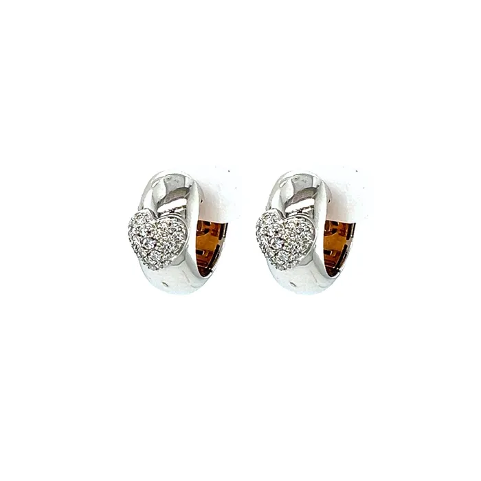 Earrings CH Collection Heart Diamond Huggie Earrings